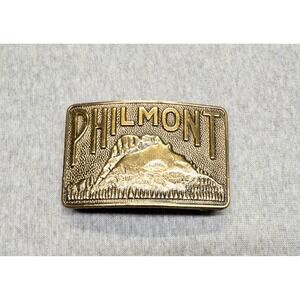 Vtg BSA Philmont Classic Gold Belt Buckle Tooth of Time 3"x1.75" USA Scouts